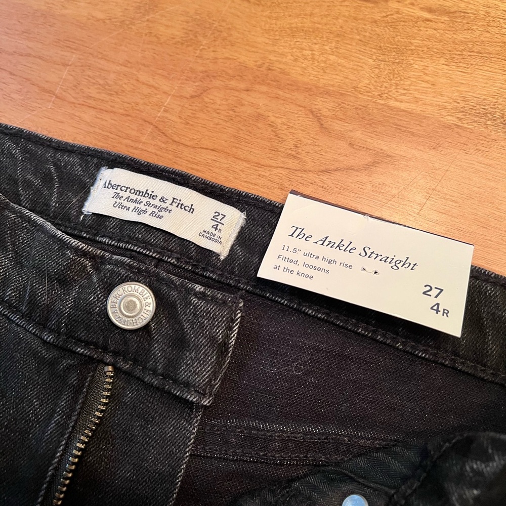 Ankle Straight Black Jeans